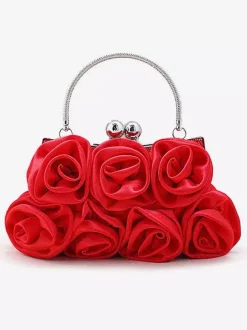 Sacs à main de mariage Accessoires de mariage Sac à main de mariée Fleurs plissées