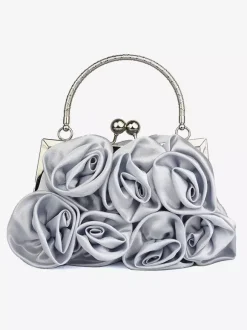 Sacs à main de mariage Accessoires de mariage Sac à main de mariée Fleurs plissées