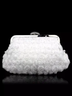 Sacs à main de mariage Accessoires de mariage Sac à main de mariée Fleurs plissées