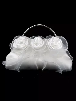 Sacs à main de mariage Accessoires de mariage Pochette de soirée Fleurs plissées