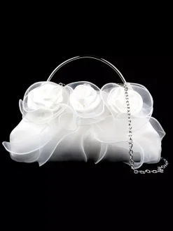 Sacs à main de mariage Accessoires de mariage Pochette de soirée Fleurs plissées