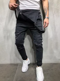 Salopettes en jean pour hommes vêtements de travail combinaisons cargo