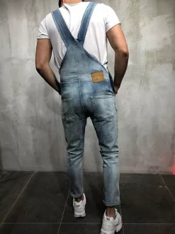 Salopettes en jean pour hommes vêtements de travail combinaisons cargo