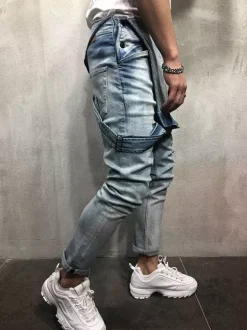 Salopettes en jean pour hommes vêtements de travail combinaisons cargo