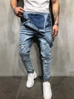 Salopettes en jean pour hommes vêtements de travail combinaisons cargo