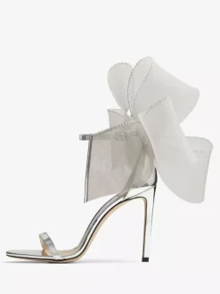 Sandales à Talons Hauts avec Bout Ouvert avec Noeud Unicolore