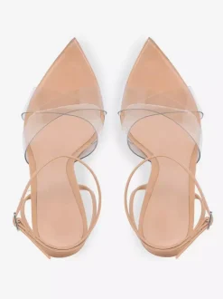 Sandales à talons hauts couleur chair bout ouvert chaussures habillées à talons aiguilles transparents