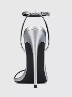 Sandales à talons hauts dorées à bout ouvert et talon aiguille Chaussures de fête