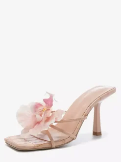 Sandales à talons hauts et détails floraux pour femmes