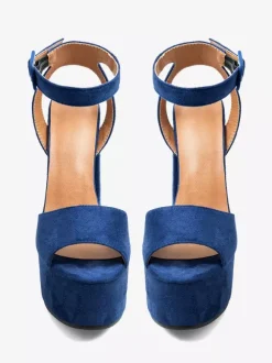 Sandales à talons hauts plateforme bout ouvert bride cheville talon épais