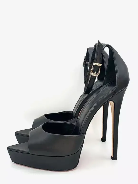 Sandales à talons hauts pour femmes plateforme bout ouvert bride cheville chaussures habillées