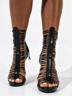 Sandales à talons hauts pour femmes bout ouvert à brides