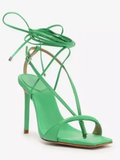 Sandales à talons hauts pour femmes tongs à bout ouvert chaussures de fête à lacets