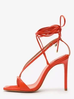 Sandales à talons hauts pour femmes tongs à bout ouvert chaussures de fête à lacets