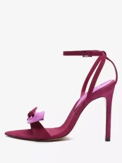 Sandales à talons pour femmes Sandales à bout pointu Talon aiguille Cuir PU