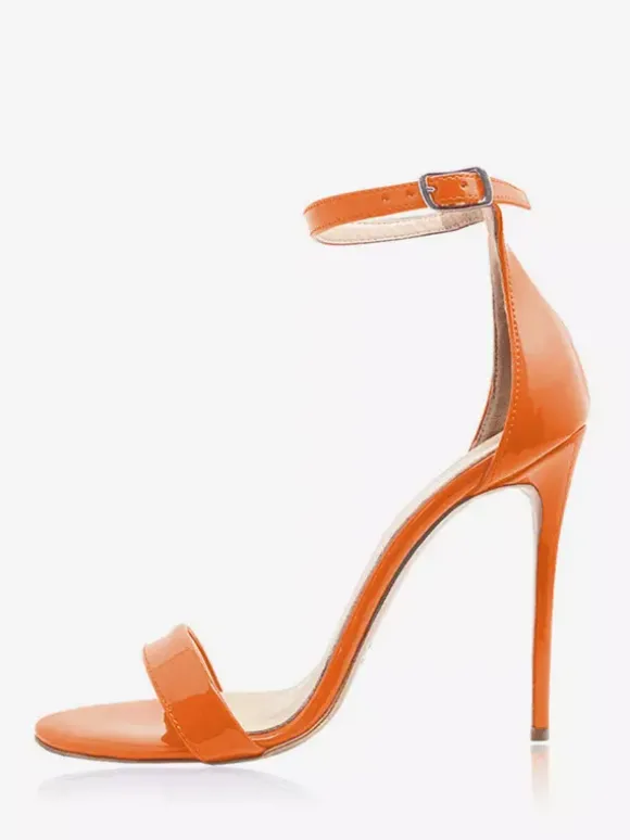 Sandales à talons pour femmes chaussures de fête violettes à bout ouvert et bride à la cheville