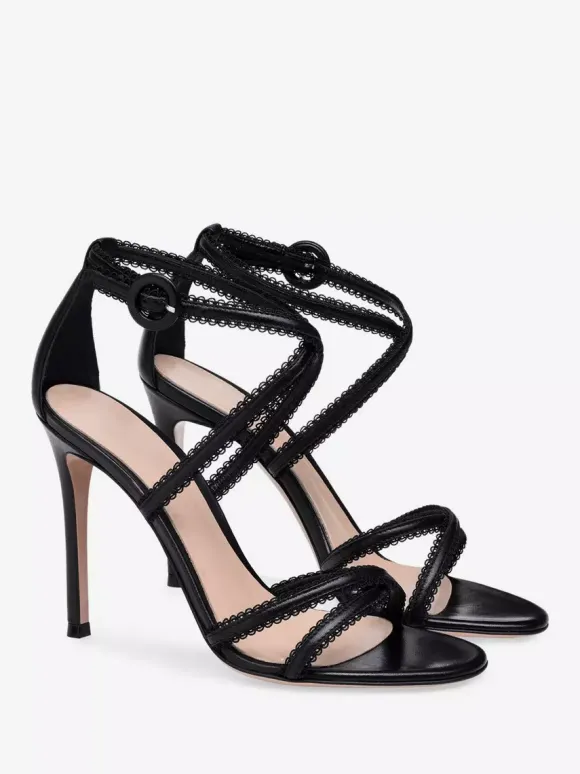 Sandales à talons pour femmes Sandales à talons aiguilles à bout rond