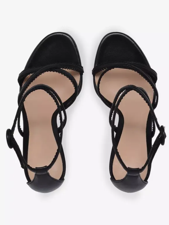 Sandales à talons pour femmes Sandales à talons aiguilles à bout rond
