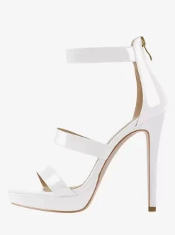 Sandales à talons pour femmes noires bout ouvert talon aiguille bretelles chaussures sexy