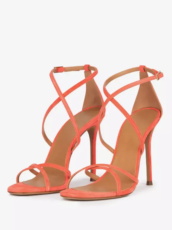 Sandales À Talons Sexy Chaussures Femmes Brides Talons Aiguilles Cuir PU