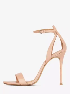 Sandales blanches à talons hauts bout ouvert talons aiguilles chaussures de bal