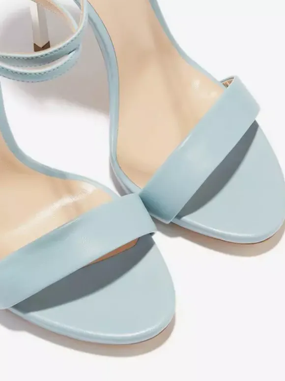 Sandales bleues à talons hauts pour femmes bout ouvert brides croisées chaussures de soirée