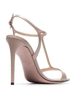 Sandales de Soirée à Talons Hauts avec Bout Ouvert Femme Unicolore