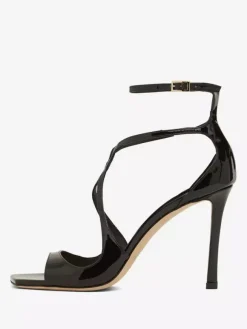 Sandales de Soirée Femme à Talons Hauts avec Bout Ouvert Verni Unicolore