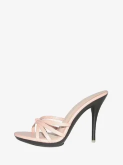 Sandales femme talon haut Mules noir en PU