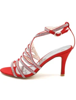 Sandales gladiateurs de mariée brillantes talon haut Chaussures de mariée