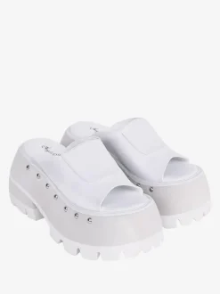 Sandales Lolita Gothiques Rivets Bout Rond En Cuir PU Chaussures D'été Lolita Noires