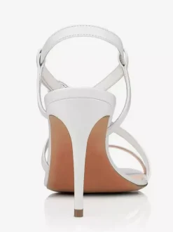 Sandales noires à talons hauts pour femmes chaussures de soirée à lanières et bout ouvert