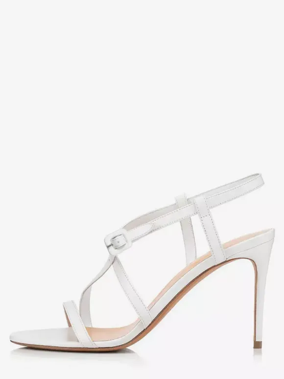 Sandales noires à talons hauts pour femmes chaussures de soirée à lanières et bout ouvert