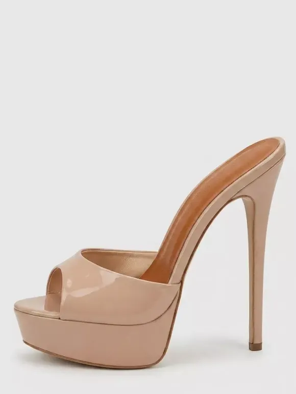 Sandales rouges sexy à plateforme et bout ouvert talons hauts