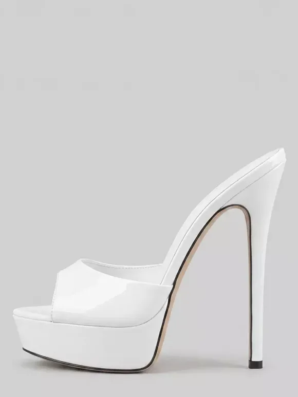 Sandales rouges sexy à plateforme et bout ouvert talons hauts
