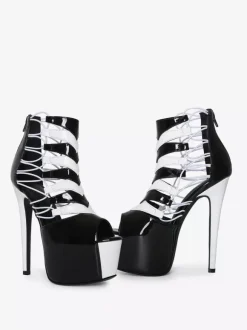 Sandales sexy à plateforme et bout ouvert pour femme bottines à talons hauts découpés