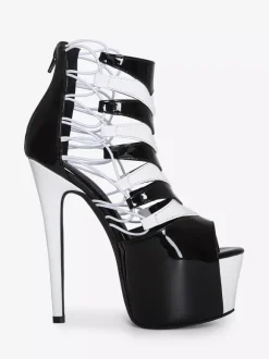 Sandales sexy à plateforme et bout ouvert pour femme bottines à talons hauts découpés