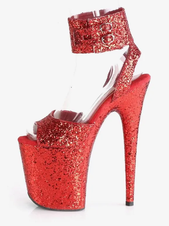 Sandales Sexy à Talons Hauts Noisette Synthétique Cuir Peep Toe Stiletto Chaussures Sexy