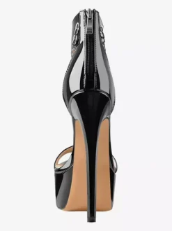 Sandales sexy à talons hauts et bout ouvert avec bride à la cheville et chaîne