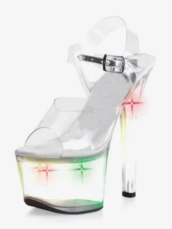 Sandales sexy pour femmes Ombre PVC Sandales d'été à bout ouvert supérieur