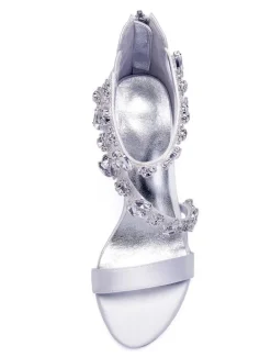 Sandales de mariée talon haut décoré des pailletes chaussures cérémonie