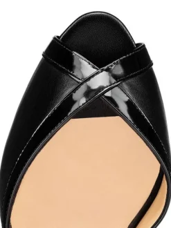 Sandales de Soirée à Talons Hauts avec Bout Ouvert Femme à Lacets Unicolore