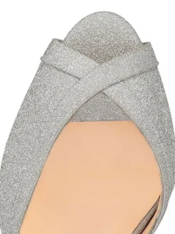 Sandales de Soirée à Talons Hauts avec Bout Ouvert Femme à Lacets Unicolore