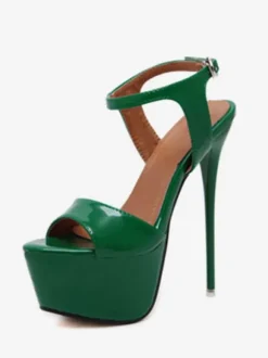 Sandales femme talon haut plateforme boucle réglable