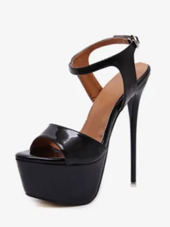 Sandales femme talon haut plateforme boucle réglable