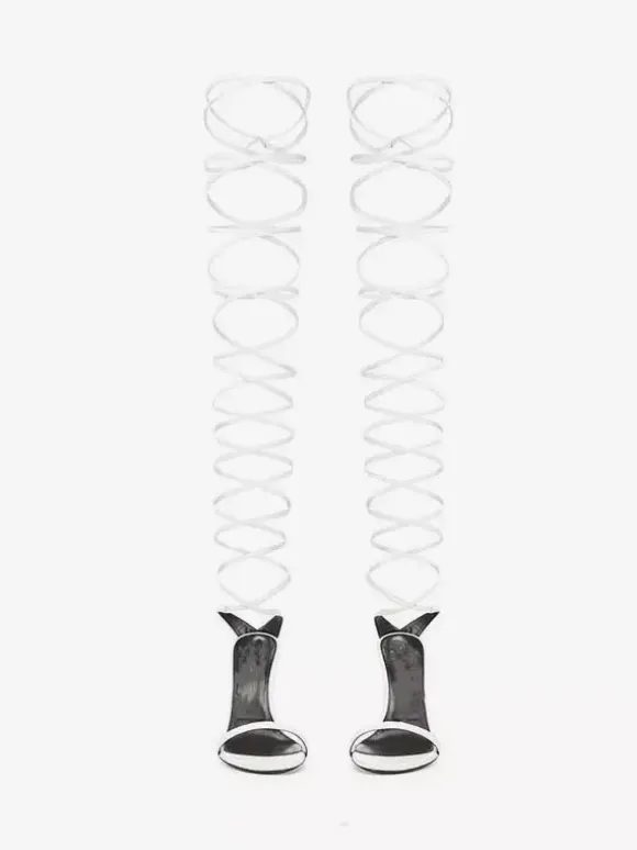 Sandales gladiateur noires pour femmes bout ouvert talons ornés de strass lacets chaussures de soirée