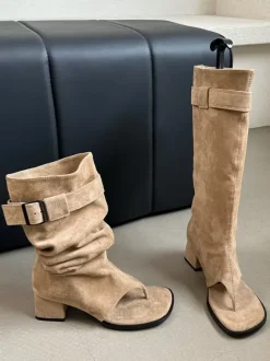 Sandales gladiateur à talon épais et boucle pour femmes