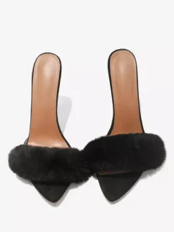 Sandales à glissière pour femmes Chic Micro Daim Supérieur Bout Pointu Talon Aiguille Pantoufles