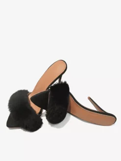 Sandales à glissière pour femmes Chic Micro Daim Supérieur Bout Pointu Talon Aiguille Pantoufles