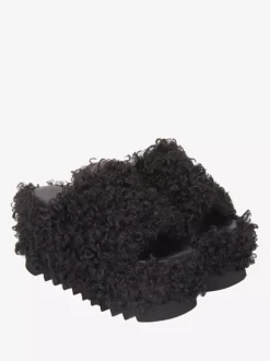 Sandales gothiques Lolita à bout rond en cuir PU noir style Lolita à talon épais chaussures d'été